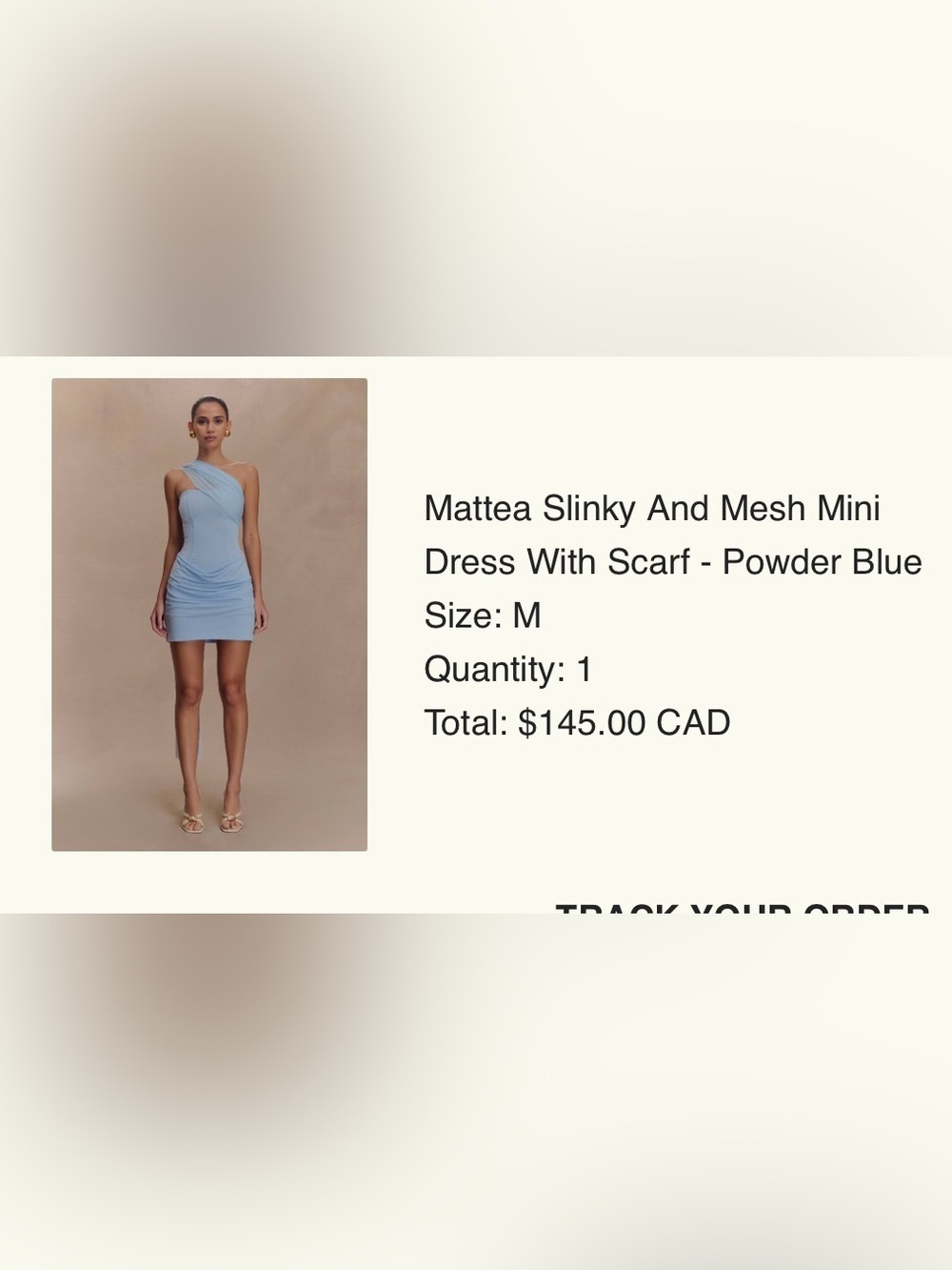 Meshki Light Blue Ruched Mini Dress - Picture 5 of 12